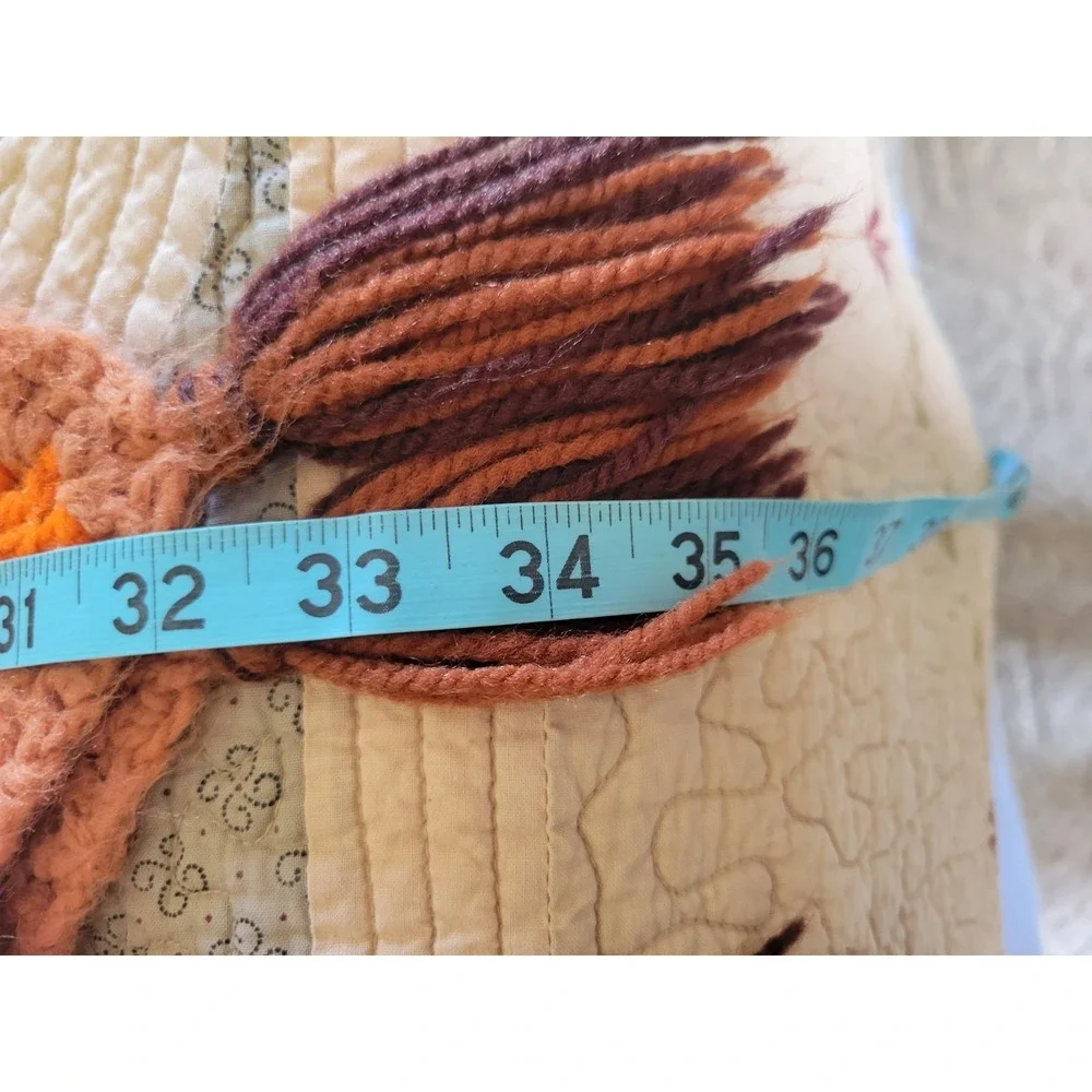 Retro Crochet Chevron Afghan Lap Throw Fall Colors Brown Orange Fringe 34x36‎
